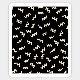 Black  Abstract Mudcloth Lines Pattern Sticker